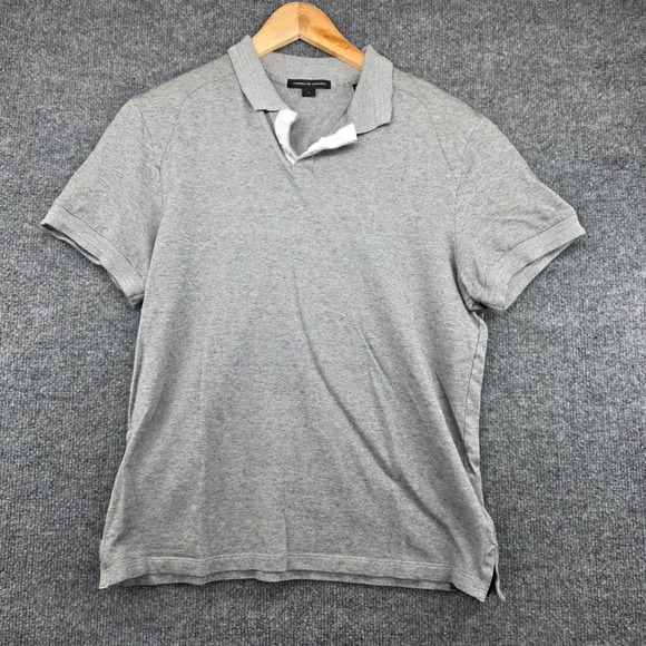 Porsche Design Mens Hidden Placket Polo Shirt Grey Short Sleeve Small 202-JY236‎